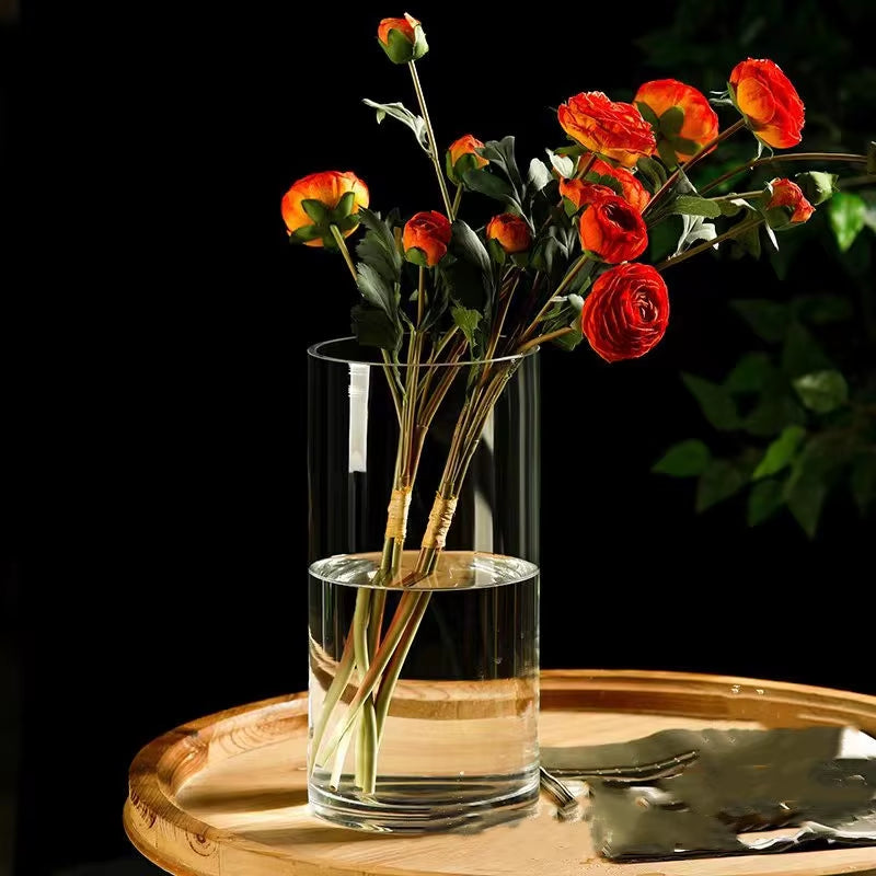 Hydroponics Plants Desktop Glass Planter Vase Glass Vase Transparent Cylinder Flower Vase Bedroom Desktop Home Decoration