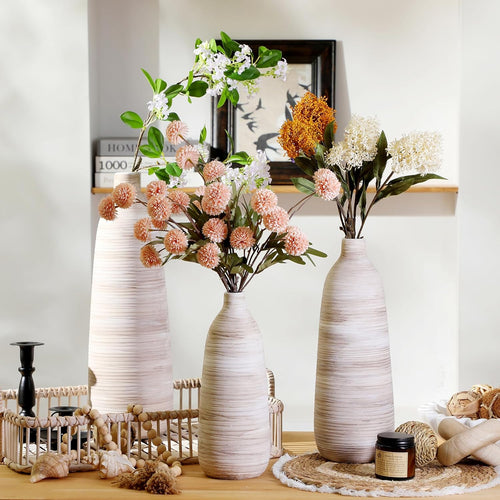 18In Extra Large Floor Vase for Living Room Decor,Earthy Vessel for Tall Pampas Grass,Cream Beige Centerpieces for Neutral Room Aesthetic,Midcentury Modern,Cottagecore Home Decor