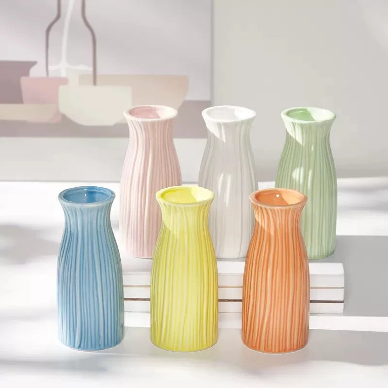 Mini Ceramics Vase Decorative Vase Wedding Table Flower Vase Bud Flower Plant Pot Desktop Ornament Decorative Vase Florero