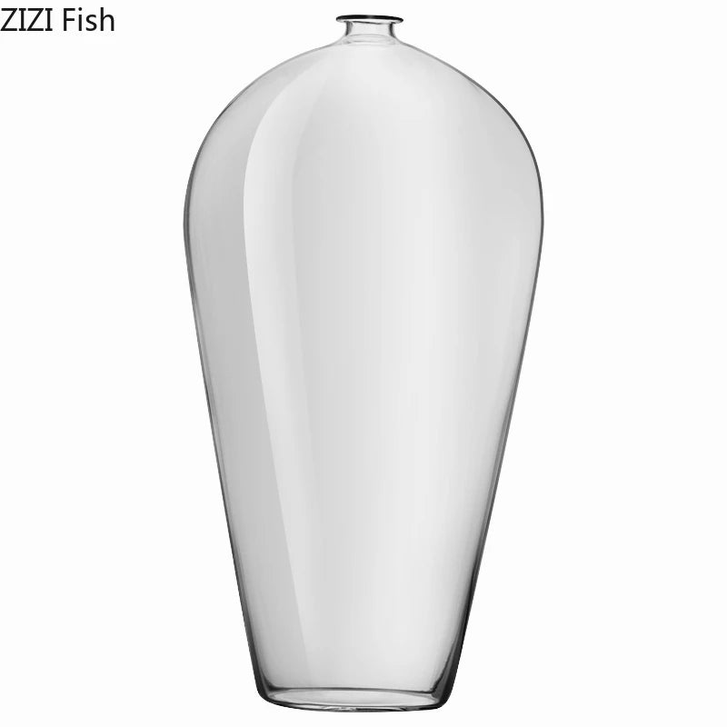 Japanese Simple Glass Vase Transparent Hydroponics Vase Zen Modern Home Decor Office Desktop Decoration Floral Flower Insert