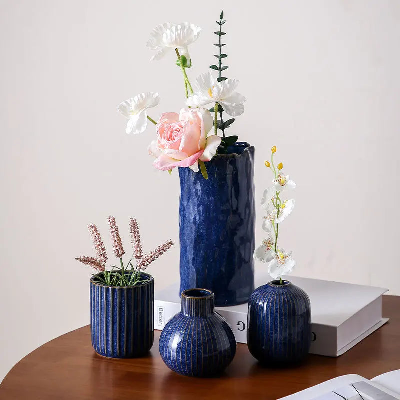 European Light Luxury High-End Vase Home Soft Mini Hydroponic Vase Decorative Ornament Flower Arrangement Ceramic Vase