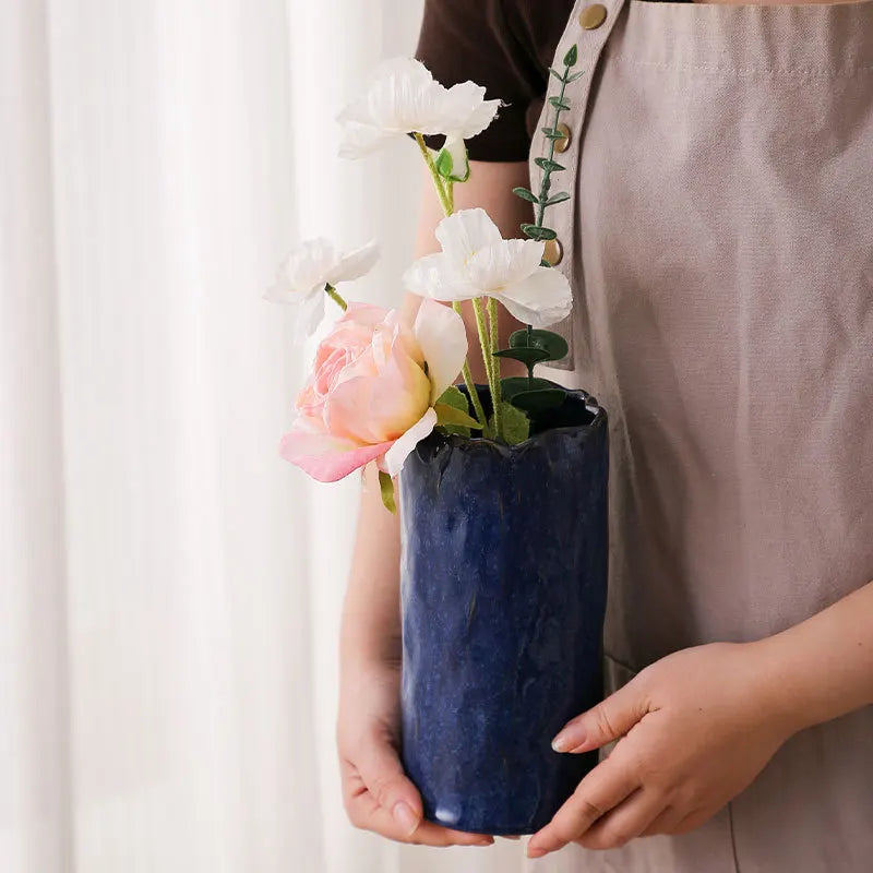 European Light Luxury High-End Vase Home Soft Mini Hydroponic Vase Decorative Ornament Flower Arrangement Ceramic Vase