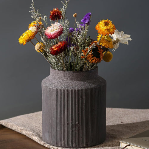 Farmhouse Vase for Home Decor, Vintage Rustic Terracotta Flower Vase Suitable for Home Decor, Living Room, Shelf, Dining Table. 7IN.