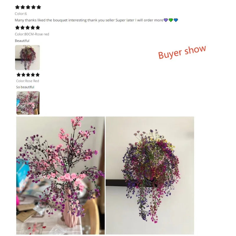 Artificial Plants Admiralty Plastic Green Grass Garden Balcony Wall Hanging Leaves DIY Flower Arrangement Materials Home Decor