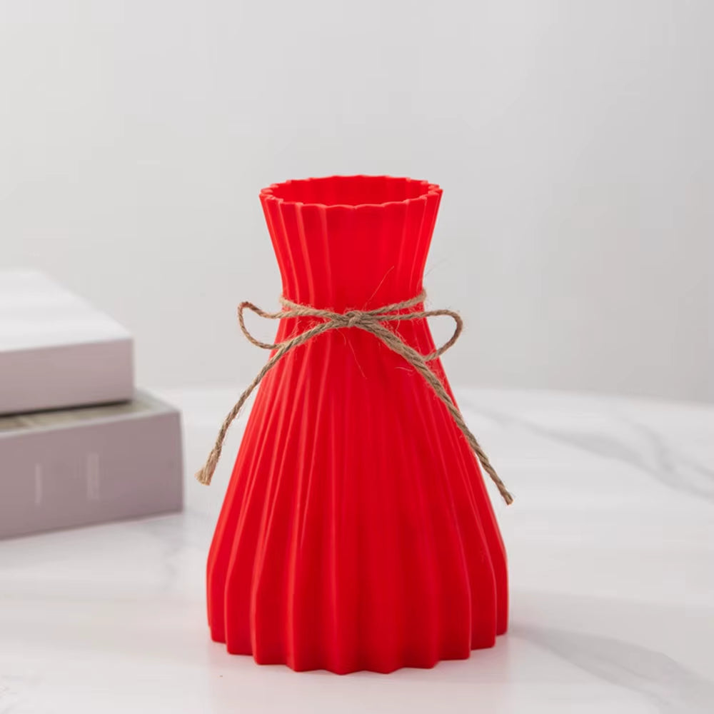 Creative Origami Vase European Pleated Vase Plastic Waist Folding Flower Vase Folding Paper Style Dry Flower Bottle Modern