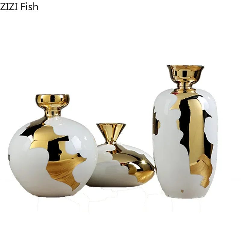 Nordic Style Home Decoration Ceramic Vase Dried Flower Flower Arrangement TV Cabinet Living Room Desktop Wine Cabinet Decoration