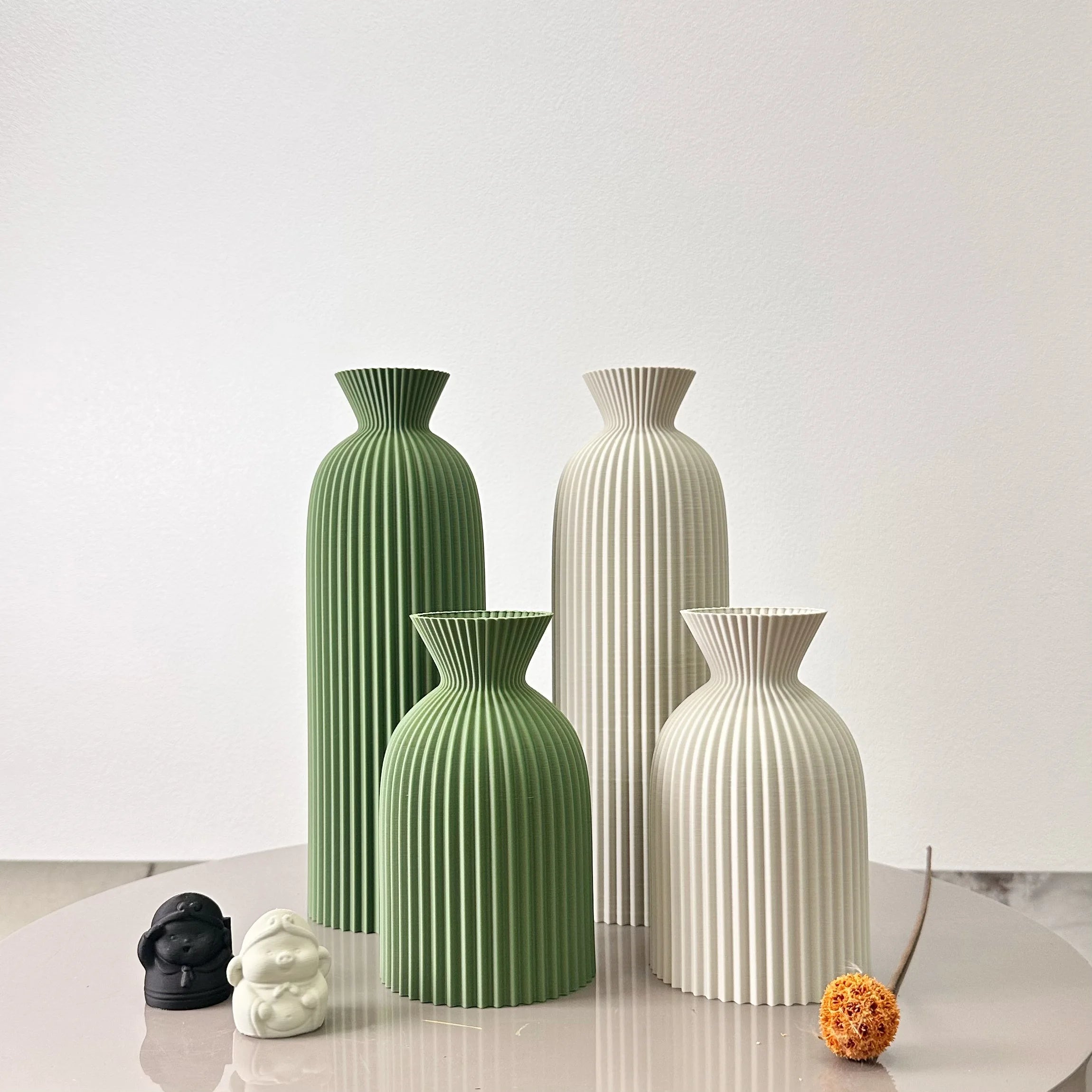 2-Piece Set of Wavy Pattern Art Dry Vase, Dried Flower Vase, Suitable for Home Desktop Decoration Vase, Foyer Decoration Vase, Dried Flower Vase, Office Decoration Vase Ornament, Best Holiday Gift