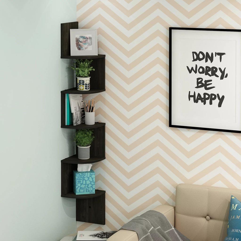 5-Tier Floating Corner Shelf | Cove & Co.